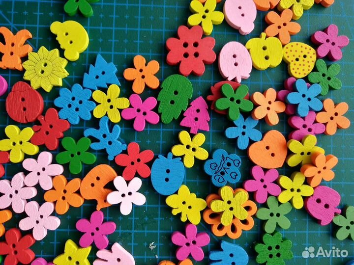 Пуговицы декоративные деревянные