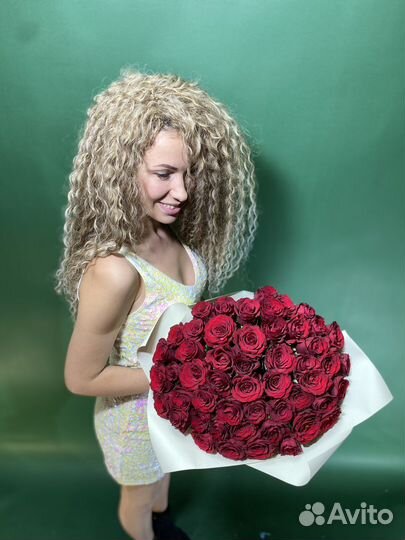 51 красная роза премиум