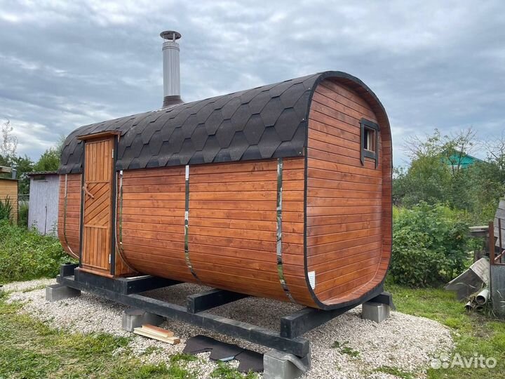Баня бочка Квадро под ключ