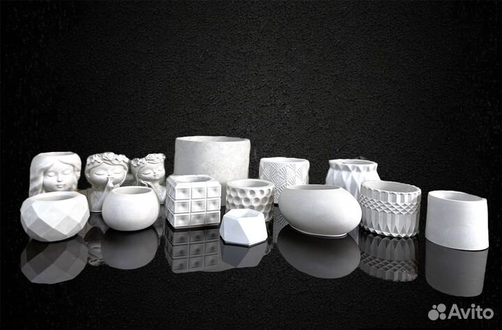 Кашпо из гипса, органайзер, подсвечник