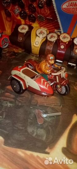 Игрушка мотоцикл жесть винтаж ретро мото мотоспорт