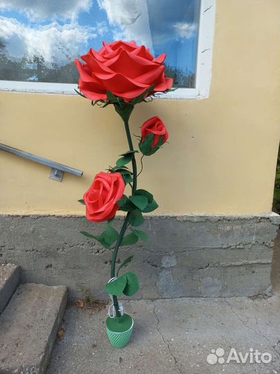 Торшер красная роза