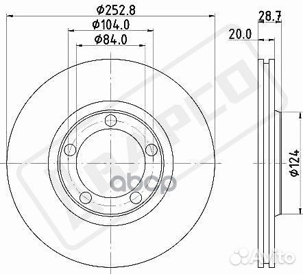 Диск тормозной вентилируемый BD0570 bapco