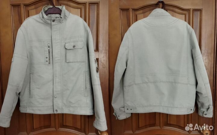 Куртка хлопковая 50 р на молнии с карманами серая