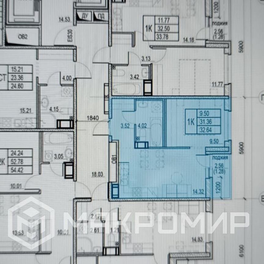 1-к. квартира, 32,6 м², 8/12 эт.