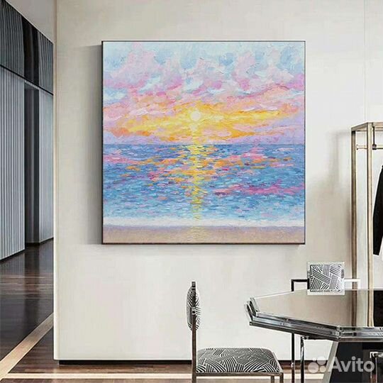 Картина маслом Солнечный закат Абстракция