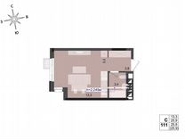 Квартира-студия, 25,9 м², 16/17 эт.