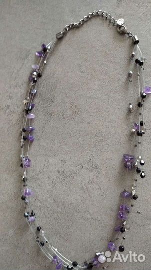 Ожерелье-колье на 4 лесках с аметистом