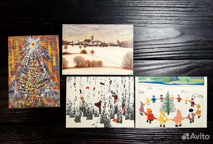 Набор новогодних открыток 1980х