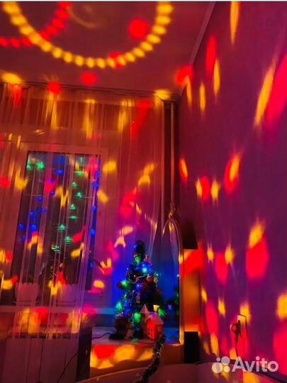 Диско шар лазерный проектор светомузыкой