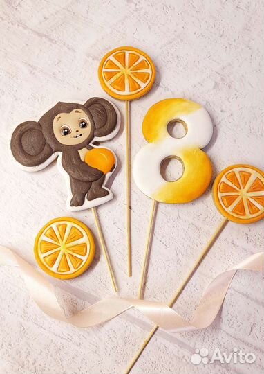 Имбирные пряники на заказ, топперы на торт