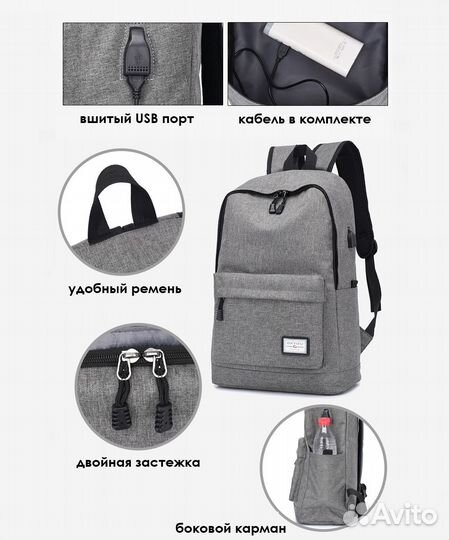 Рюкзак, ранец водонепроницаемый (новый) черный