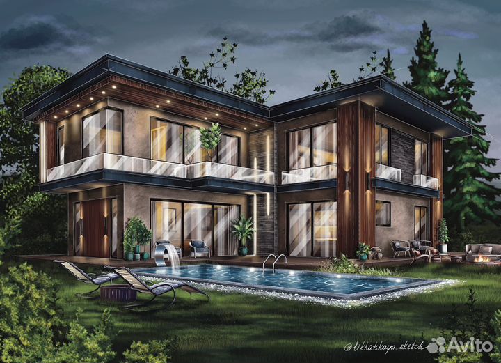 Визуализация интерьера / скетч