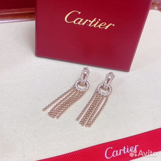 Cartier серьги из золота 750 пробы и бриллиантов