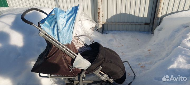 Детские санки коляска с колесами