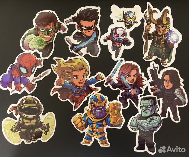 Наклейки / стикеры Marvel, DC, Супергероев