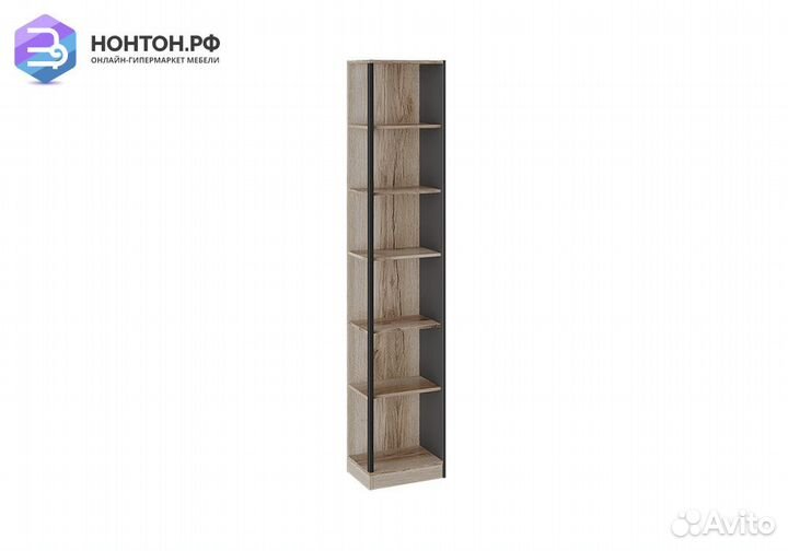 Стеллаж Окланд фон черный / дуб делано