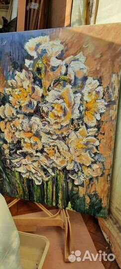 Картина маслом на холсте цветы 