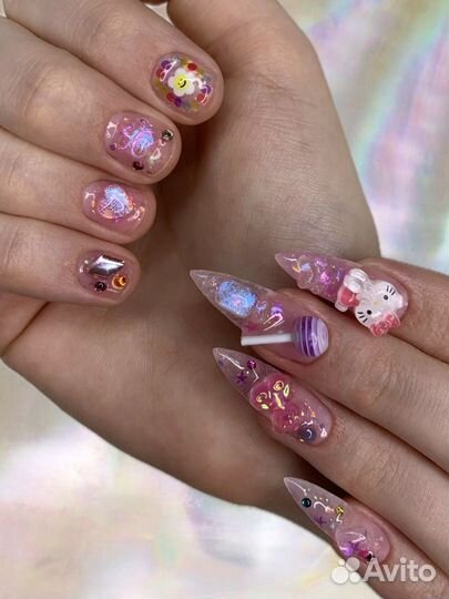 Маникюр наращивание ногтей