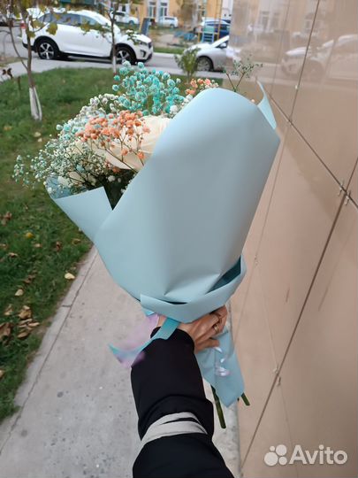 Красивый букет. Розы & Гипсофила