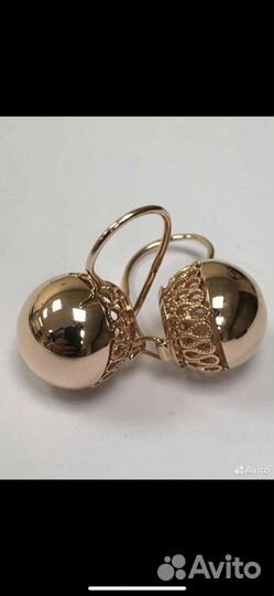 Серьги золотые шары