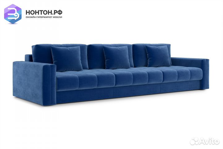 Диван тик-так Монарх 3-х местный темно-синий