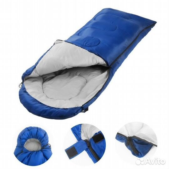 Спальный мешок туристический, 220 х 75 см, до -20