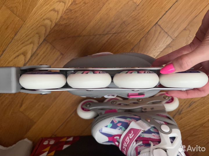 Роликовые коньки детские, шлем и защита (26-31 р.)