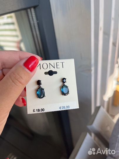 Monet, винтаж, сини- чёрный камень