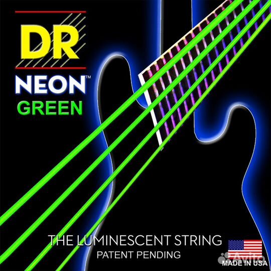 Струны для Бас гитары Зеленые DR neon NGB5-45