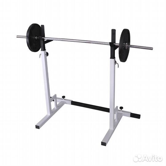Стойка с брусьями для жима присед белая раздвижная