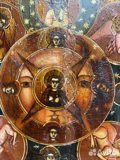 Старинная Икона Всевидящее Око Божие 19 век ковчег