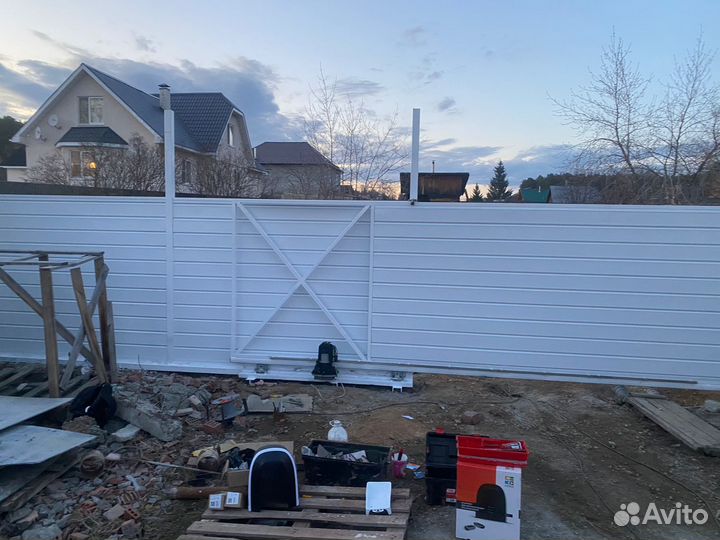 Автоматические ворота с калиткой под ключ