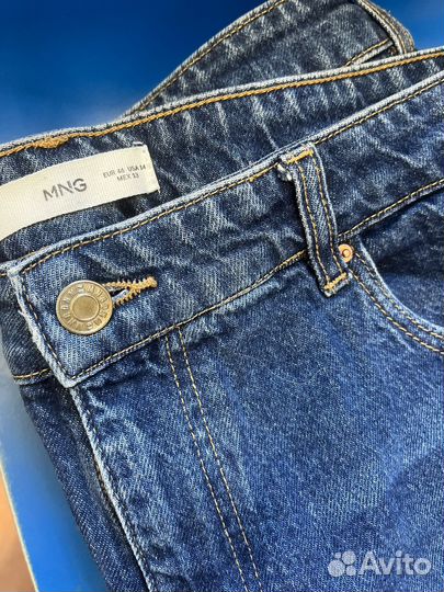 Джинсы mango синие прямые