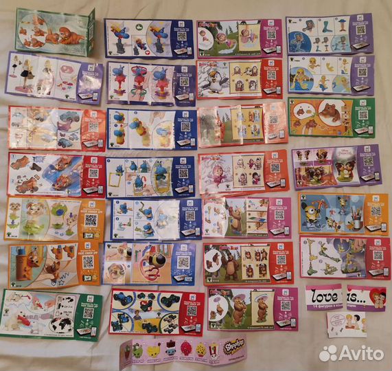 Вкладыши киндер и др