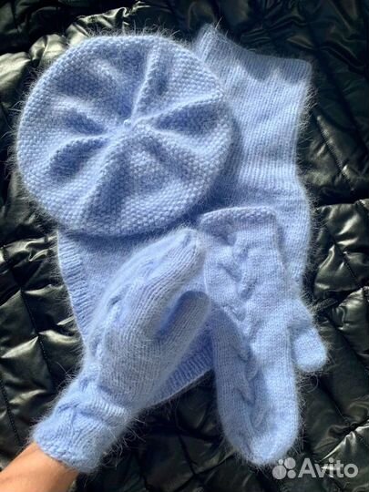 Шапка бини, берет из пуха норки