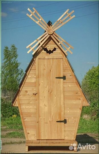 Дачный туалет деревянный прямоугольник трш 354