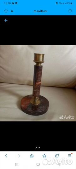 Подсвечники. Хрусталь яшма змеевик латунь бронза