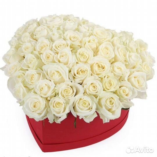 Сердце из роз в коробке