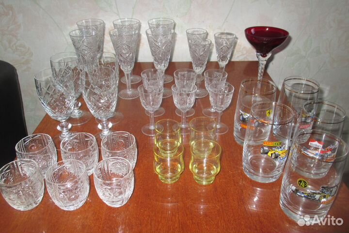 Фужеры, бокалы, рюмки хрустальные СССР, Чехослов