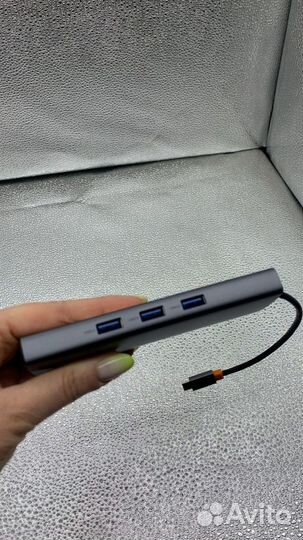 Хаб baseus 6 в 1 type-c to hdmi 2 usb 3.0 pd