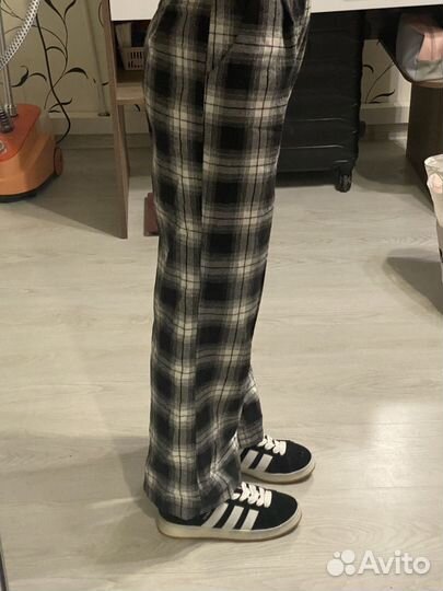 Клетчатые штаны женские