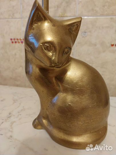 Стопор Для Двери Декор Кошка Бронза Винтаж Германи
