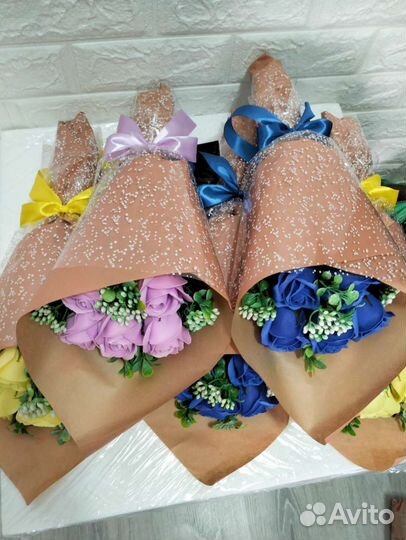 Букет из мыльных роз