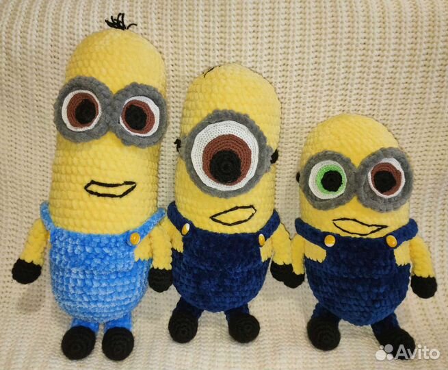 Игрушка вязаная Миньоны ручная работа