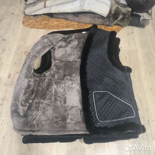 Меховой#жилет#натуральный односторонний