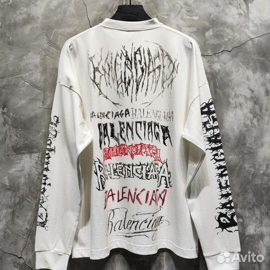 Белый лонгслив Balenciaga женский