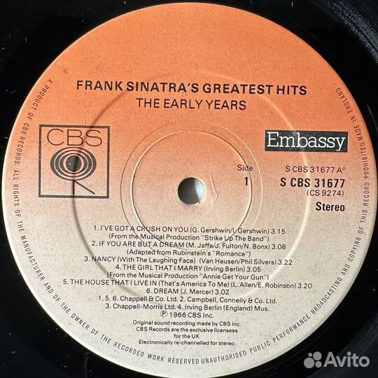 Frank Sinatra – Greatest Hits - The Early Years