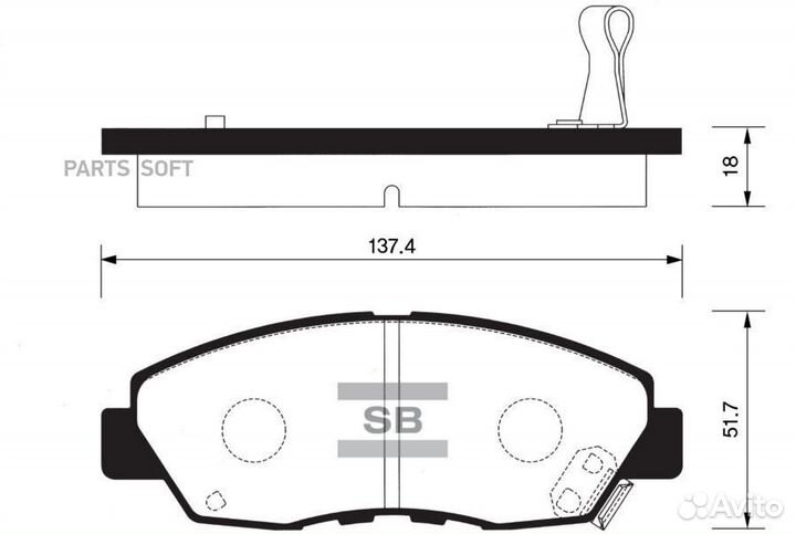Sangsin brake SP1109 Колодки тормозные дисковые пе