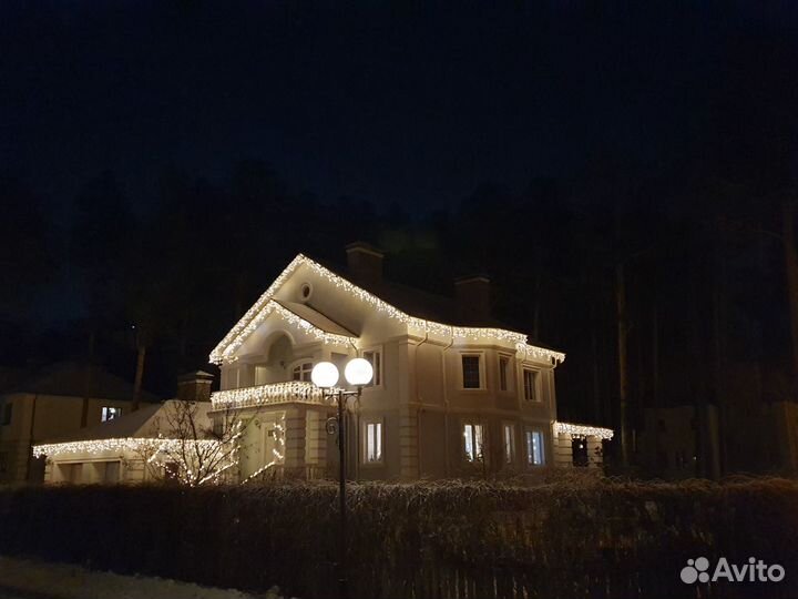 Новогодняя подсветка домов и территорий